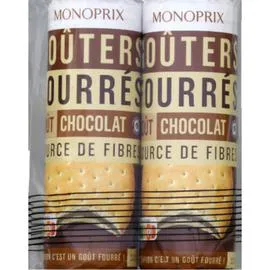 MONOPRIX Goûters fourrés rond chocolat 600g