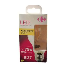 CARREFOUR Ampoule LED E27 Standard Blanc-chaud 75W X1 l'unité