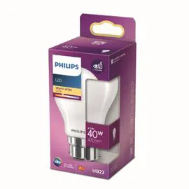 PHILIPS Ampoule LED B22 Standard Blanc-chaud 40W x1 l'unité
