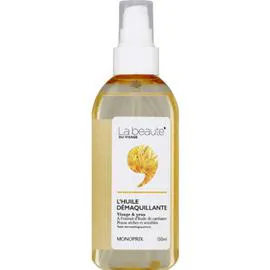 LA BEAUTÉ Huile démaquillante visage & yeux, à l extrait d huile de carthame, peaux sèches et sensibles. 150ml
