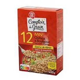 MARQUE REPÈRE, COMPTOIR DU GRAIN Duo céréales Quinoa et Boulgour 400g