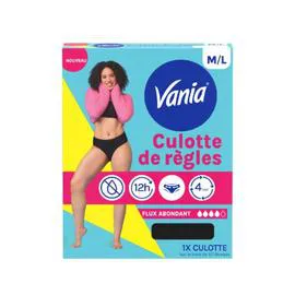  Culotte Menstruelle Noire Taille M et L VANIA l'unité