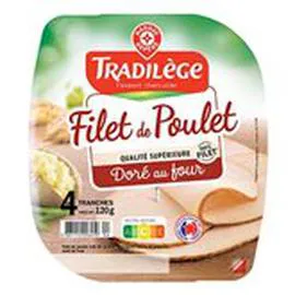 MARQUE REPÈRE, TRADILÈGE Filet de poulet Doré 4 tranches 120g