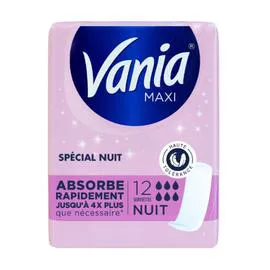 VANIA Serviettes hygiéniques Spéciale Nuit x12