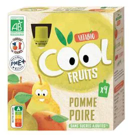 VITABIO Compote Cool Fruits bio Pomme Poire 4x90g