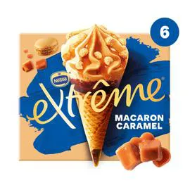 NESTLÉ, EXTRÊME Glace Cône macaron caramel pointe de sel 396g