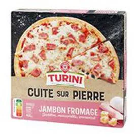 MARQUE REPÈRE, TURINI Pizza Cuite sur pierre Jambon fromage 400g