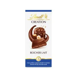 LINDT, CRÉATION Chocolat Lait Praliné Rocher 150g