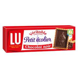 LU, PETIT ÉCOLIER Biscuits petit beurre nappés au chocolat noir Petit Ecolier 150g