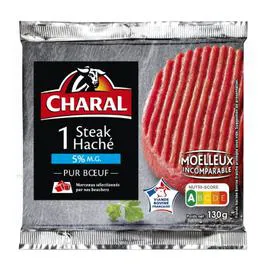 CHARAL Steak haché Viande Bovine 5% MG 130g