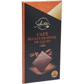CARREFOUR SELECTION Chocolat noir café éclats fèves cacao 100g