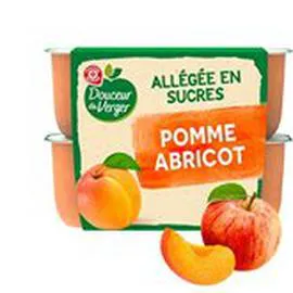 MARQUE REPÈRE, DOUCEUR DU VERGER Compote pomme abricot 4x100g