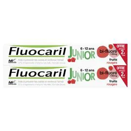 FLUOCARIL Dentifrice fruit rouge junior 6-12ans 2x75ml