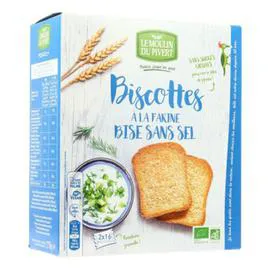MOULIN DU PIVERT Biscottes À La Farine Bise Sans Sel Sans Sucres Bio 270g