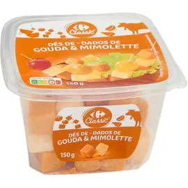 CARREFOUR CLASSIC' Fromage dés de mimolette et gouda 150g