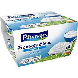 PÂTURAGES Fromage blanc nature 3,2% MG 8x100g