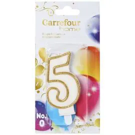 CARREFOUR HOME Bougie anniversaire n° 5 l'unité
