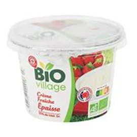 MARQUE REPÈRE, BIO VILLAGE Crème fraîche épaisse Bio 20cl