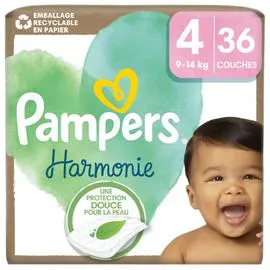 PAMPERS Couches Bébé Harmonie 9 - 14 kg Taille 4 x36