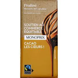 MONOPRIX Tablette dessert 50% praliné 200g