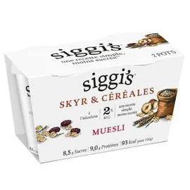 SIGGI'S Yaourt skyr muesli 2x140g