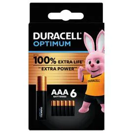 DURACELL Pile Alcaline AAA/LR3 1,5 V MN2400 Optimum x6