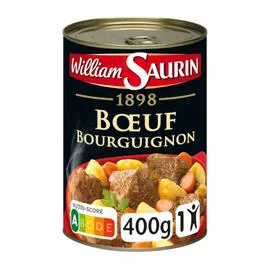 WILLIAM SAURIN Plat cuisiné boeuf bourguignon 400g