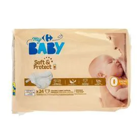 CARREFOUR BABY Couches bébé taille 0 : 1-3 Kg x24