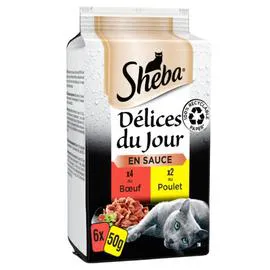 SHEBA Pâtée pour chat aux viandes 6x50g