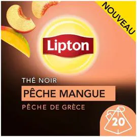 LIPTON Thé noir pêche mangue à la pêche de grêce x20