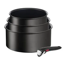 TEFAL Lot Ingenio Eco Resist 3 Casseroles 16/18/20 cm + Poignée amovible Induction Empilable Revêtement antiadhésif L3979202 l'unité