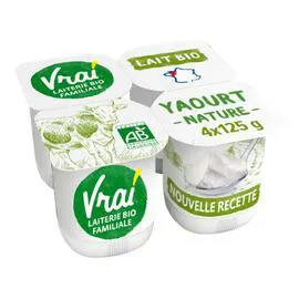 VRAI Yaourt nature Bio 4x125g