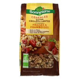 BONNETERRE Céréales croustillantes fraises et framboises Bio 375g