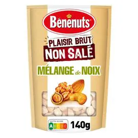 BÉNÉNUTS, PLAISIR BRUT Mélange de graines non salées amandes, noix, cajous, noisettes 140g