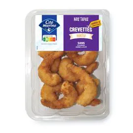 CITÉ MARINE Queues de crevettes cuites, réfrigérées 150g