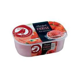 AUCHAN Sorbet fraise avec morceaux 650g