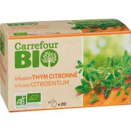 CARREFOUR BIO Infusion bio thym citron 20x1,5g
