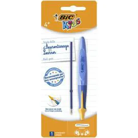 BIC Stylo à bille apprentissage Twist bleu + 1 recharge l'unité