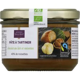 MONOPRIX GOURMET Pâte à tartiner chocolat au lait 40% noisettes bio 200g