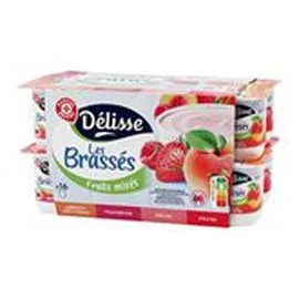 MARQUE REPÈRE, DÉLISSE Yaourts brassés Panaché de fruits 16x125g