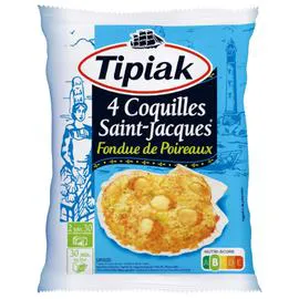TIPIAK Coquilles St-Jacques fondue de poireaux 4x90g