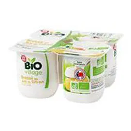 MARQUE REPÈRE, BIO VILLAGE Yaourts Bio - Au jus de citron 4x125g
