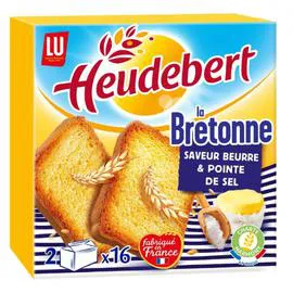 LU, HEUDEBERT Biscottes au sel de guérande La Bretonne 290g