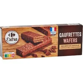 CARREFOUR EXTRA Biscuits gaufrettes enrobées chocolat 150g