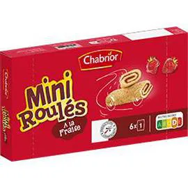 CHABRIOR Mini roulés à la fraise 150g