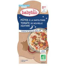 BABYBIO Bol bonne nuit Pâtes napolitaines 2x200g