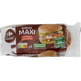 CARREFOUR CLASSIC' Maxi burger complets 4x82,5g