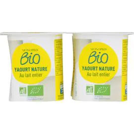 MONOPRIX BIO Yaourt nature au lait entier bio 500g
