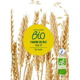 MONOPRIX BIO Farine de blé bio T65 1kg