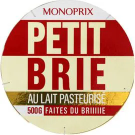 MONOPRIX Petit brie au lait pasteurisé 500g